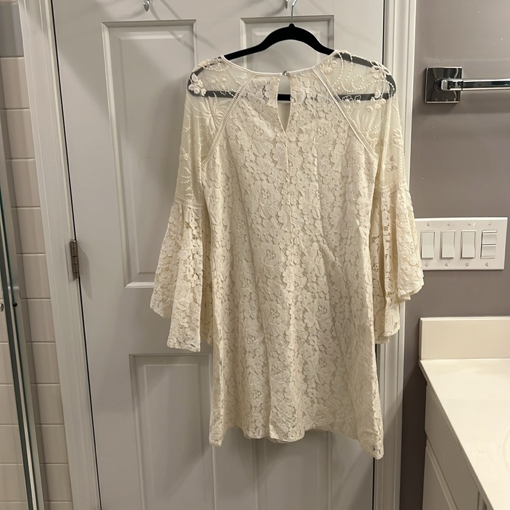 Cynthia Steffe Lace Bell Sleeve Sheath Above the Knee Mini Dress - Picture 6 of 7